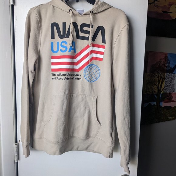 NASA USA Tan Pullover Hoodie Size Medium - Picture 1 of 9
